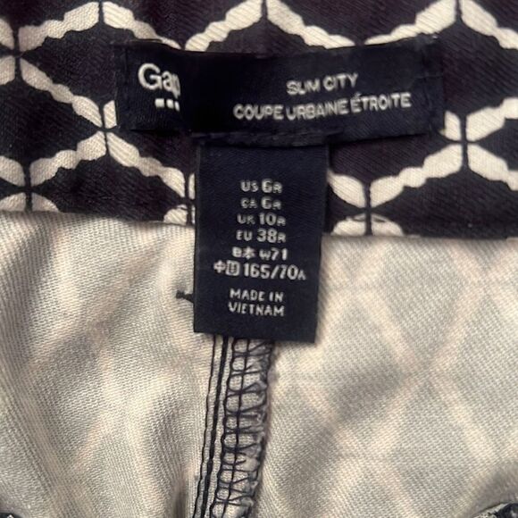 Gap Slim City Women's Black and White Geometric Cropped Pants - Picture 5 of 6